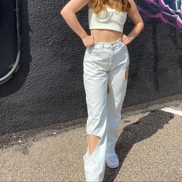 Off White Swiss Cheese Jeans - Picture 4 of 5